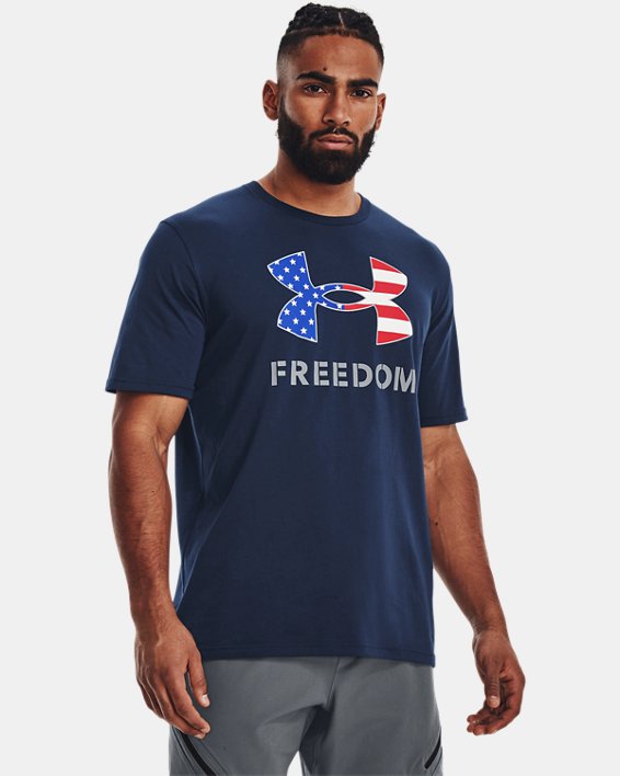 Men's UA Freedom Logo T-Shirt, Blue, pdpMainDesktop image number 0